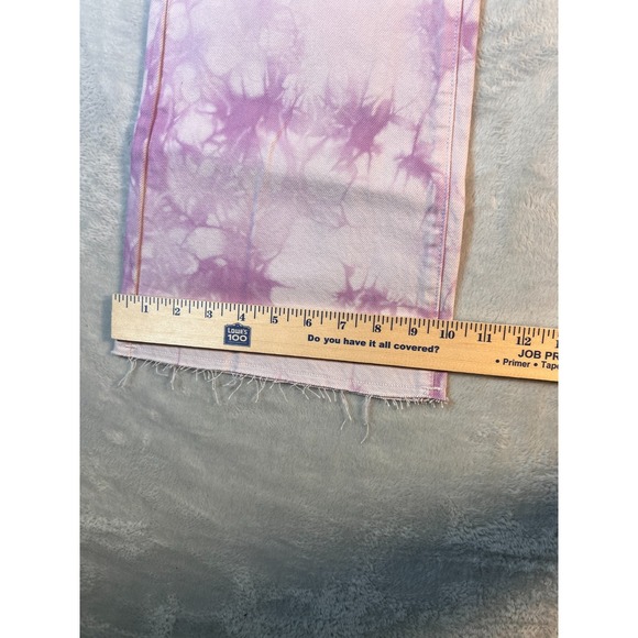 Lee Purple Tie Dye High Waist Crop Boot Cut Jeans 27 x 30 Raw Edge at Ankle - Picture 16 of 17